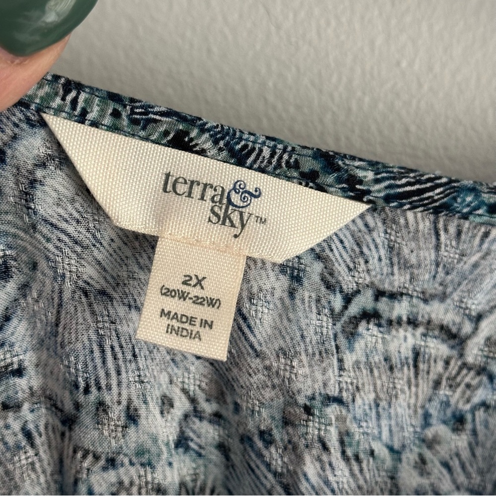 Women’s 2x midi dress flutter short sleeve 20-22 summer terra & sky 2xl 20w - Picture 7 of 10